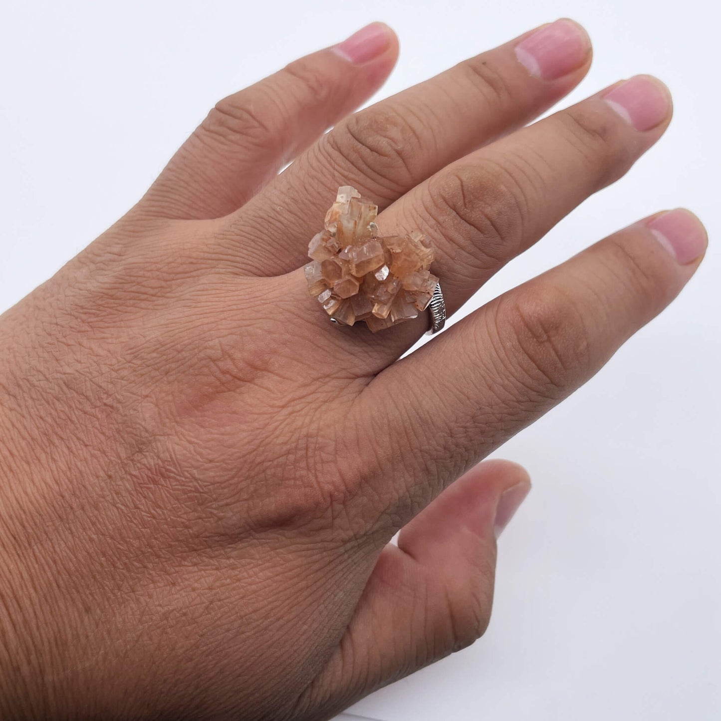 Ring of Time's Crystal Whispers（Handmade One of a Kind）